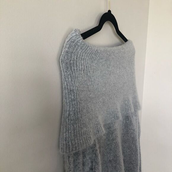 Olivaceous Grey Off Shoulder Soft Cozy Sweater - Picture 4 of 8
